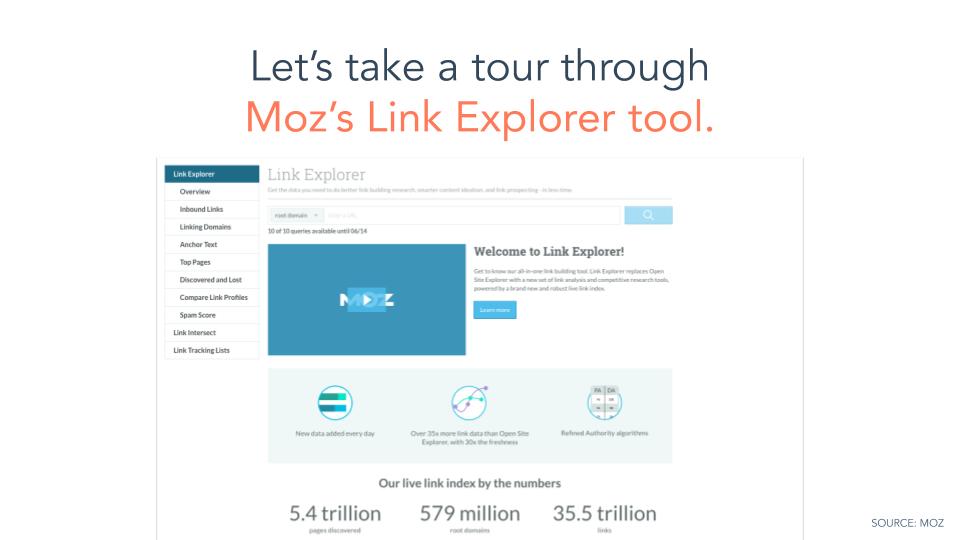 Moz Link Explorer Tool 
